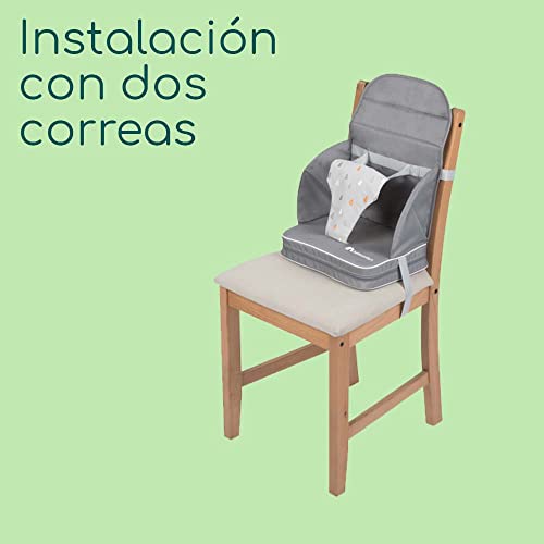 Bebe Confort Travel Booster Trona de viaje portátil, Asiento elevador blando y acolchado, para bebés de 6 meses a 3 años (15 kg), color Warm Gray (Multi)