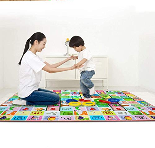 Bebé Crawl Mat Niños Playmat, Alfombra Espuma Alfombra de Juegos para Bebes Alfabeto Animales,Niño Que Juega Alfombra Picnic Blanke 150x180x0.5cm