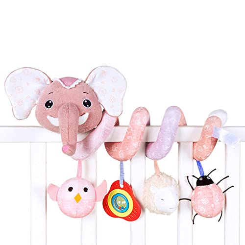 Bebé niños niñas cama envolvente alrededor de juguete de felpa cuna cochecito barra espiral elefante colgante música sonajero juguete