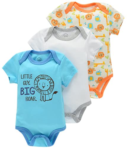 Bestele Bebé Bodies, Short-Sleeve Bodysuit para Niños Niñas,Bebé Corta Body Mameluco Manga Corta Ropa de Verano Primavera Otoño Algodón Pelele (3*Set 6 LI, 12-18 Meses)