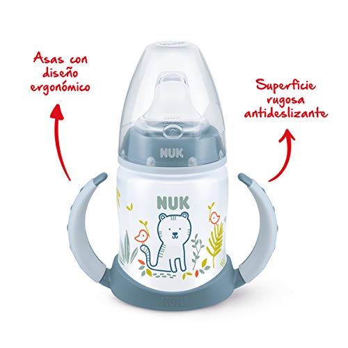 Biberón Entrena First Choice+ PP 150ml Jungle Animals Tigre Gris Silicona NUK 6-18 meses