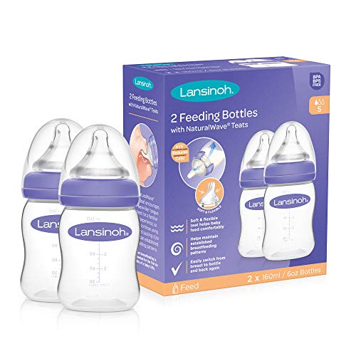 Biberones para lactancia materna con tetina de flujo lento, 2 x 160 ml, 2 unidades (paquete de 1)