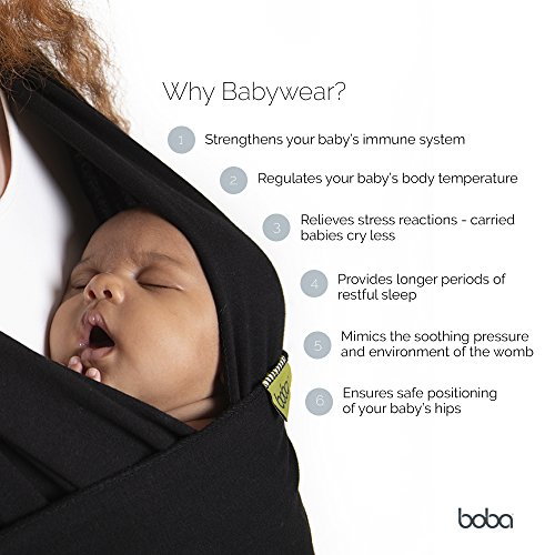 Boba Wrap Serenity, Fular Elástico Portabebé Ergonómico - Ideal Porteo Recién Nacidos (Rainbows)