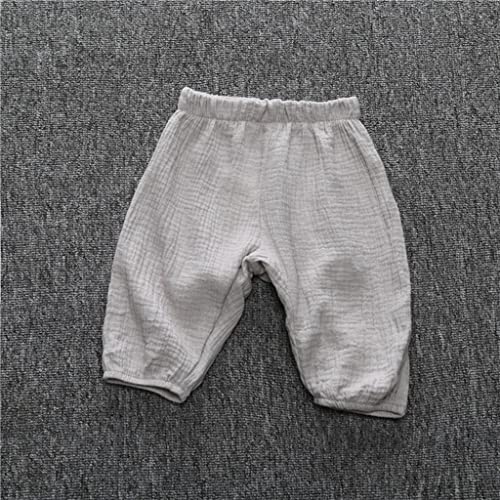 Bonfor Pantalones para Niño de Verano 1 año - 3 años Ropa Bebe Niño 0-18 Meses Barato Monería - Algodón y Lino - Pantalón Pololos (80, Gris Claro)