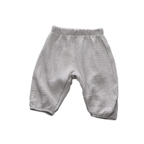 Bonfor Pantalones para Niño de Verano 1 año - 3 años Ropa Bebe Niño 0-18 Meses Barato Monería - Algodón y Lino - Pantalón Pololos (80, Gris Claro)