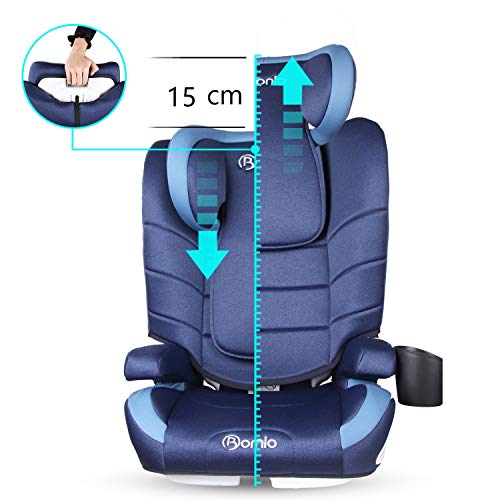 Bonio Silla de coche Grupo 2/3 (15-36 kg) con ISOFIX ECE R44/04… (Azul)