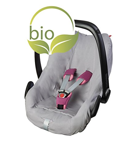 ByBoom - Funda de verano para portabebés, 100% algodón orgánico, universal para, por ejemplo, Maxi-Cosi, CabrioFix, Pebble, City SPS, color: gris