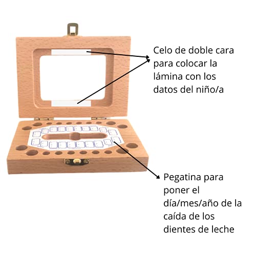 Caja de madera para guardar los dientes de leche El Ratoncito Pérez (Caja ID)