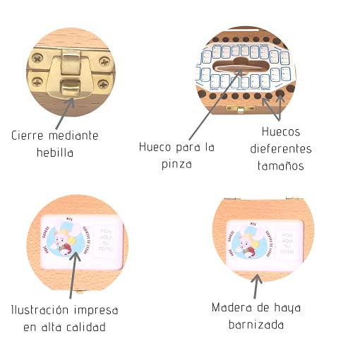 Caja de madera para guardar los dientes de leche El Ratoncito Pérez (Caja ID)