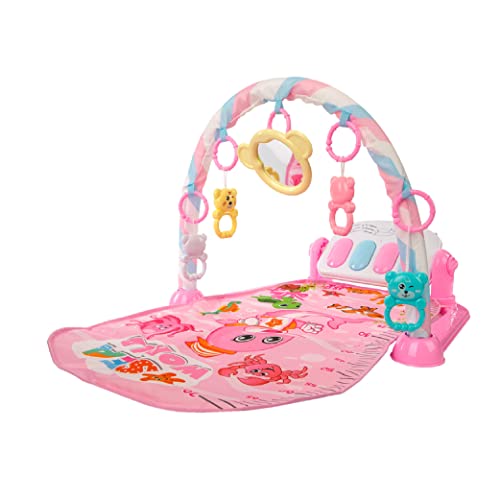 Calma Dragon Manta de Juegos Bebes, Gimnasio Bebe Musical con Piano, Esterilla con Juegos Infantil, Actividades y Juguetes para el Suelo (Rosa)