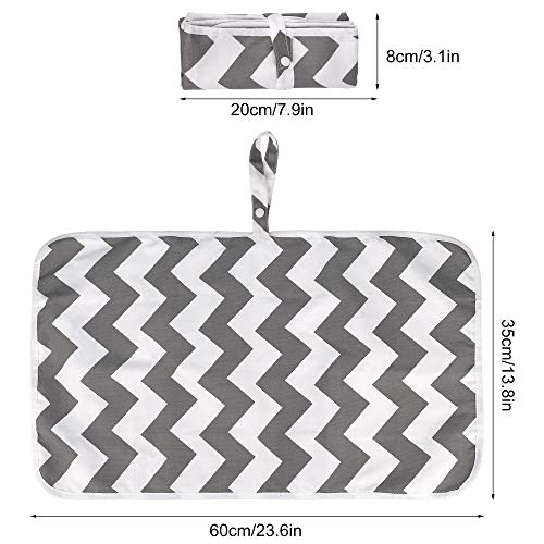 Cambiador Portátil Plegable Almohadilla de Cuna Impermeable para Bebé para Casa Viaje Fuera de Gris