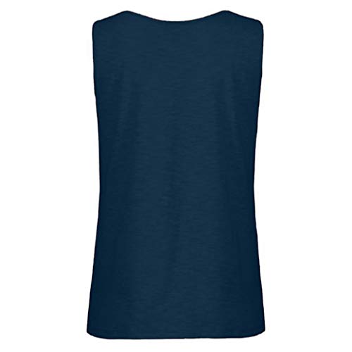 Camiseta de Las Mujeres Embarazadas Fotografia SHOBDW Tops Sin Mangas De Verano Tapa Superior Envolvente De Nusring para Amamantar Ropa De Dormir Blusa De Doble Capa Talla Grande(Azul,L)