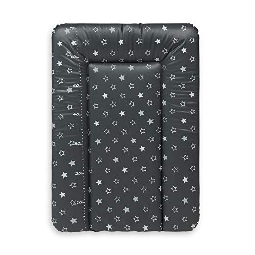 Ceba Baby Colchón Cambiador Bebe Impermeable para Niños y Niñas - Estrellas Gris Oscuro 70x50 cm