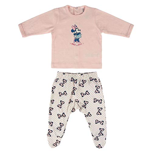 Cerdá Conjunto Ropa Disney Bebe de Minnie Mouse Juego de Pijama, Rosa, 1 Mes para Bebés