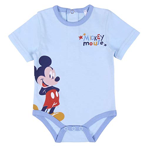 CERDÁ LIFE'S LITTLE MOMENTS 2200006931_T03M-C56 Pack de Regalo Bebe Niño Mickey Mouse, Azul y Blanco, 3 Meses para Bebés