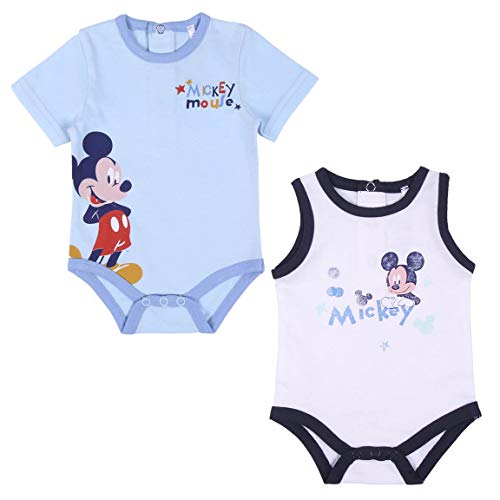 CERDÁ LIFE'S LITTLE MOMENTS 2200006931_T03M-C56 Pack de Regalo Bebe Niño Mickey Mouse, Azul y Blanco, 3 Meses para Bebés