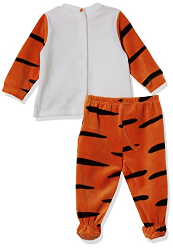 Chicco Completino Maglietta e Pantaloni in ciniglia Juego de Pijama, Arancione, 62 cm Unisex bebé