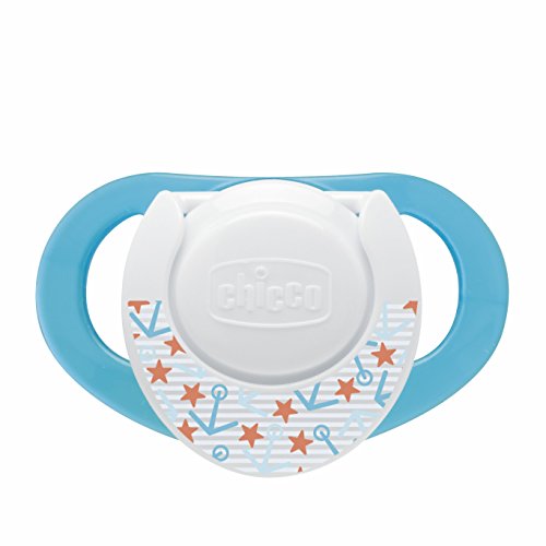 Chicco Physio Compact - Pack de 2 chupetes de látex/caucho para 6 - 16 meses, color azul