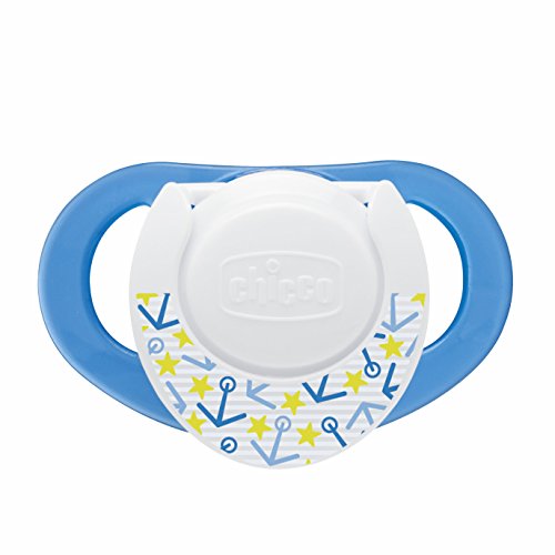 Chicco Physio Compact - Pack de 2 chupetes de látex/caucho para 6 - 16 meses, color azul