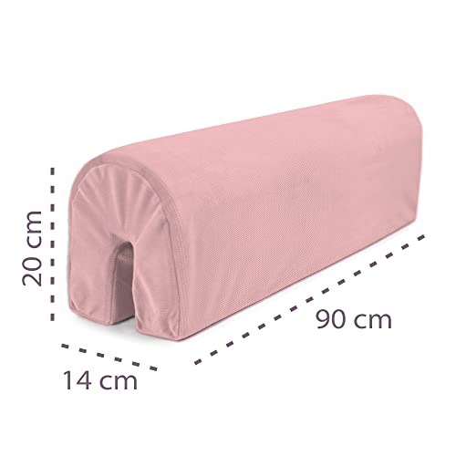 Chichoneras cuna 90 cm - Protector cuna anticaida chichonera barrera cama protector de cuna Rosa claro Velvet