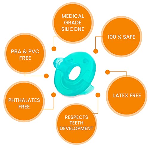 Chupete para bebé recién nacido Little Arthur ™ | 0-6 meses | Silicona de grado médico | Respeta el desarrollo de los dientes, estimula las habilidades motoras y sensoriales (paquete de 2)