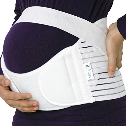 Cinturón de maternidad - Apoyo durante el embarazo - banda para abdomen / cintura / espalda, faja de premamá para el vientre - Marca Neotech Care (Beige, L)