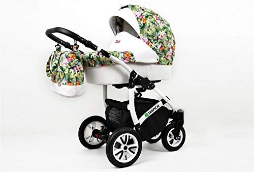 Cochecito de bebe 3 en 1 2 en 1 Trio Isofix silla de paseo Tropic Dream by SaintBaby Tropical Flowers 4in1 con Isofix + Silla