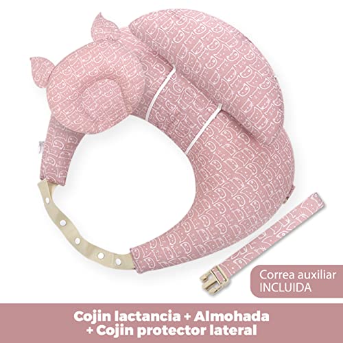 Cojin Lactancia Bebe y Almohada Embarazada - Regalo para Mamas Embarazadas - Ideal para Dormir y amamantar tu Bebe (Rosa)