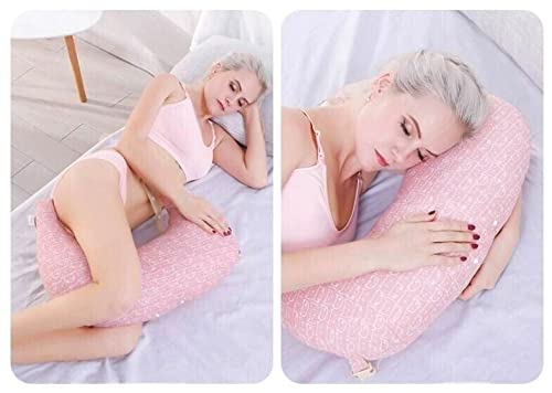 Cojin Lactancia Bebe y Almohada Embarazada - Regalo para Mamas Embarazadas - Ideal para Dormir y amamantar tu Bebe (Rosa)