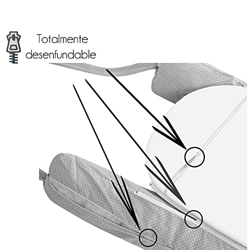 Cojín nido reductor multifuncional con base impermeable totalmente desenfundable para bebé recién nacido 100% algodón hipoalergénico, 100% lavable con certificado Oeko-Tex (Lovely bear gris)