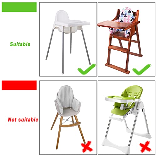 Cojín para silla alta, cojín de silla alta, cojín inflable incorporado, suave y cómodo, sentado para bebé más cómodo (triángulo colorido)