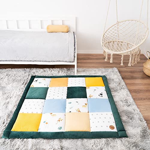 Colchoneta bebe suelo plegable 120 x 120 cm - Alfombra bebe acolchada lavables inserto de parque infantil suelo bebes acolchado Oeko-Tex multi