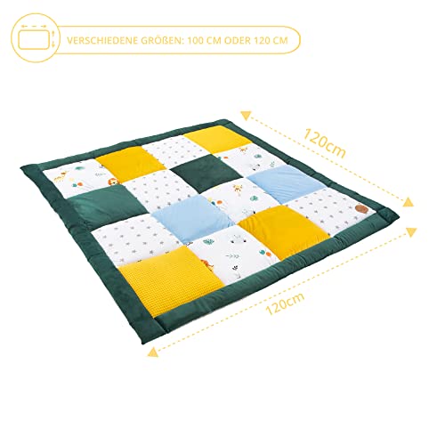 Colchoneta bebe suelo plegable 120 x 120 cm - Alfombra bebe acolchada lavables inserto de parque infantil suelo bebes acolchado Oeko-Tex multi