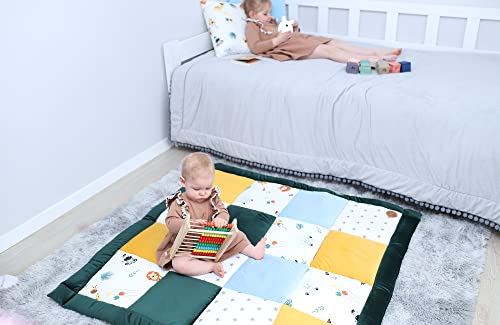 Colchoneta bebe suelo plegable 120 x 120 cm - Alfombra bebe acolchada lavables inserto de parque infantil suelo bebes acolchado Oeko-Tex multi