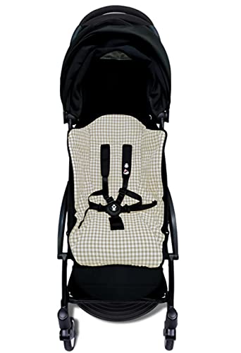 Colchoneta o funda para silla carrito compatible con Babyzen Yoyo. Vichy (Arena)