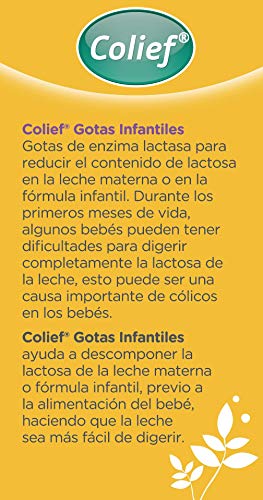 Colief Gotas Infantiles | Enzima Lactasa | Alivio Natural A Los Cólicos Del Bebé Lactante | Reduce El Llanto Asociado A Cólicos Y La Hinchazón Abdominal | Desde El Primer Día | 90 Porciones | 15ml