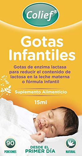 Colief Gotas Infantiles | Enzima Lactasa | Alivio Natural A Los Cólicos Del Bebé Lactante | Reduce El Llanto Asociado A Cólicos Y La Hinchazón Abdominal | Desde El Primer Día | 90 Porciones | 15ml