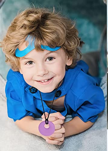 Collar de Mordedor, Weinsamkeit Silicona de Grado Alimenticio Collar de masticación sensorial para niños y niñas (paquete de 3), para Niñas Niños con Dentición, Autismo, TDAH, Necesidades de Morder