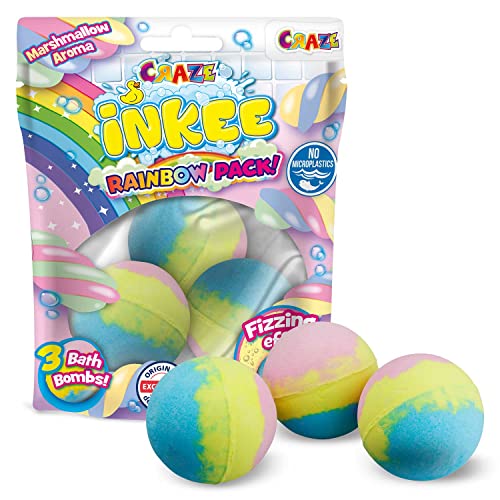 CRAZE- Pack 9 Bombas Infantil Arcoiris Perfumadas Efecto Efervescente. Lote 9 Sales de Baño Espumosas Multi Color para Bañera o Piscina de Niños con Olor a Nubes de Azúcar, Multicolor (30448)