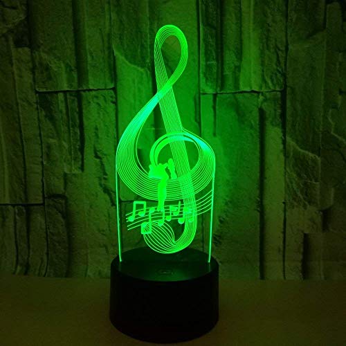 Creativo 3D Nota Luz de Noche Control Remoto 16 Colores que Cambian USB Poder Touch Switch Ilusión óptica Decor Lámpara LED Mesa Lámpara Niños Juguetes Cumpleaños Navidad Regalo