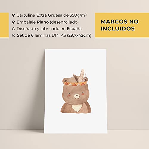 Cuadros Infantiles para habitacion Niño y Niña | Laminas Infantiles | Decoracion Habitación Bebe | Láminas para Cuadros Infantiles | Cuadros habitacion bebe | Laminas Decorativas Pared (Con Cinta)