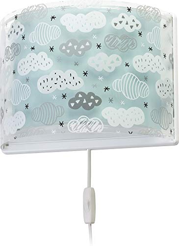 Dalber Lámpara Aplique Pared Infantil Clouds Verde, 60 W