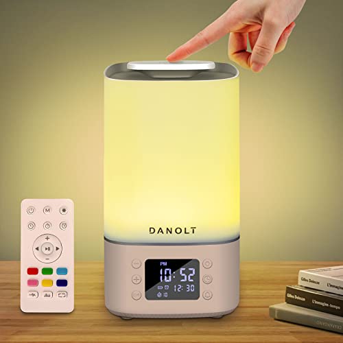 Danolt Lámparas de Noche con Altavoz Bluetooth Luz Nocturna TáCtil Inteligente para HabitacióN de Niños con Radio Fm LáMparas de Mesa Recargables de7 Colores Regalos para Mujeres Niñas Niños