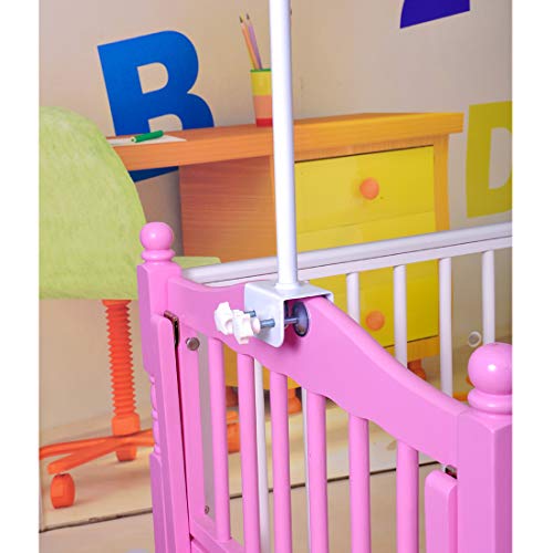 DEBAIJIA Bebé infantil Mosquitera Poliéster Cama Cuna Canopy Recién nacido Niño Multifuncional Lifting Bracket Mosquito Codificado Hilo Red Cúpula Cómodo Respirable Durable para interiores Aire libre