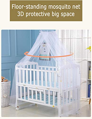 DEBAIJIA Bebé infantil Mosquitera Poliéster Cama Cuna Canopy Recién nacido Niño Multifuncional Lifting Bracket Mosquito Codificado Hilo Red Cúpula Cómodo Respirable Durable para interiores Aire libre