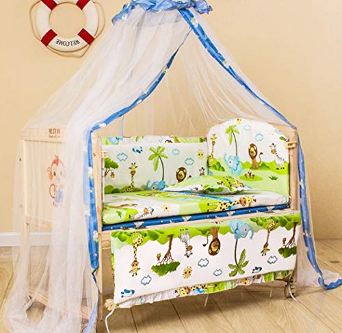 DEBAIJIA Bebé infantil Mosquitera Poliéster Cama Cuna Canopy Recién nacido Niño Multifuncional Lifting Bracket Mosquito Codificado Hilo Red Cúpula Cómodo Respirable Durable para interiores Aire libre