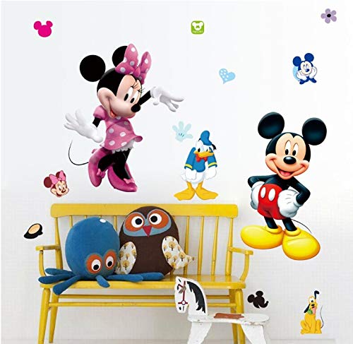 Decoración para la habitación de un niño. Mickey Mouse Minnie Mouse Perro de Plutón Pato Donald Pegatina de pared Habitación Decoraciones Deco de pared