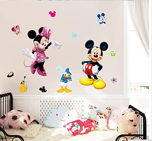 Decoración para la habitación de un niño. Mickey Mouse Minnie Mouse Perro de Plutón Pato Donald Pegatina de pared Habitación Decoraciones Deco de pared