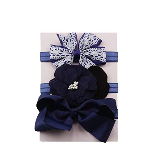 Diademas Bebe Niña,SHOBDW Elásticas 3Pcs Arcos Florales Banda De Pelo Para Bebé Bebé Turbante Envolturas De Cabeza De Nudo Sombrero Lindo Cintas para el pelo Bebe Niña Recien Nacida,H