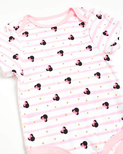 Disney Baby Girls 3 Piece Short Sleeve Bodysuits – Minnie, Ariel, Nemo, Pooh (Newborn/Infant), Size 6-9 Months, Minnie Black/Pink